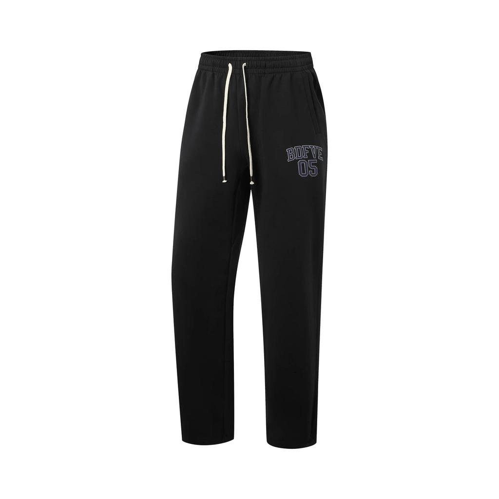 Li Ning Casual Pants Men's Black Moderate Straight Fit Pants AKLW209-2