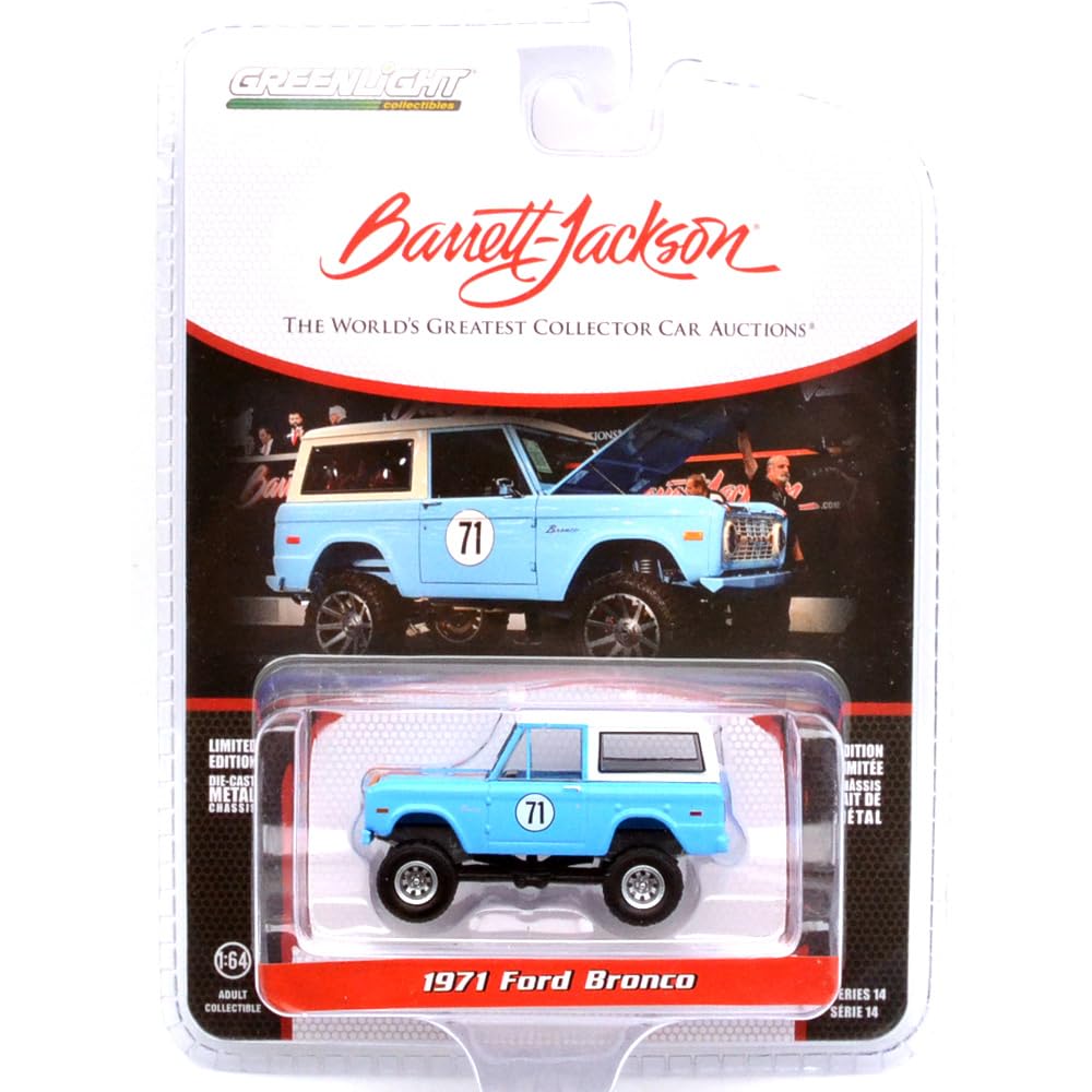 GREENLIGHT SERIES 14 1971 FORD BRONCO CUSTOM SUV Scale Series 14 1971 Ford Bronco Custom 164 BARRETT-BARRETT-JACKSON - (Greenlight 1/64 оранжевый