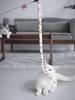 Katzenspielzeug mit Federn, Katzen-Teaser-Zauberstab, interaktives Katzenspielzeug, lustige Raupe, bunter Stab, Teaser-Zauberstab, Katzenzubehör für Haustiere