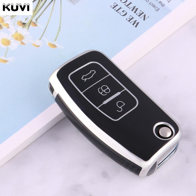 Abs Carbon Fiber Car Key Case Cover For Ford Fiesta Focus 2 Ecosport Kuga Escape Falcon B-Max C-Max Eco Sport Galaxy Accessories