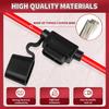 Inline Fuse Holder 12V 2 Pack, Extended Version 12 AWG Waterproof Blade Fuse Holder 13.8 Inch, in Line Fuse Holders 12V with 2 Pcs Standard Car Fuses