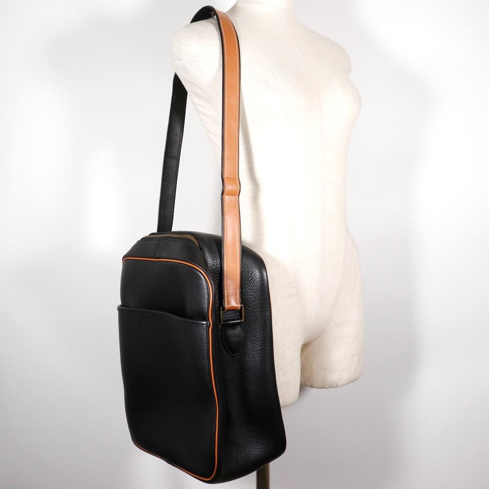 HERMES Victoria Shoulder Bag black/Brown Ardenne unisex Used