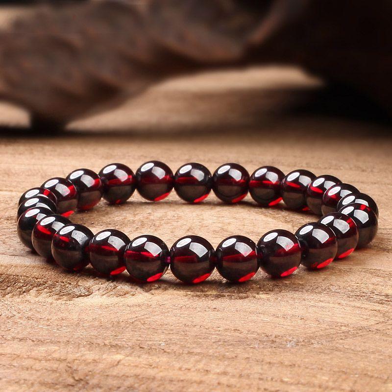 

Натуральный женский кристальный браслет в подарок Дегустация вина Красный гранат Ring level 5.3mm single ring (almost flawless)