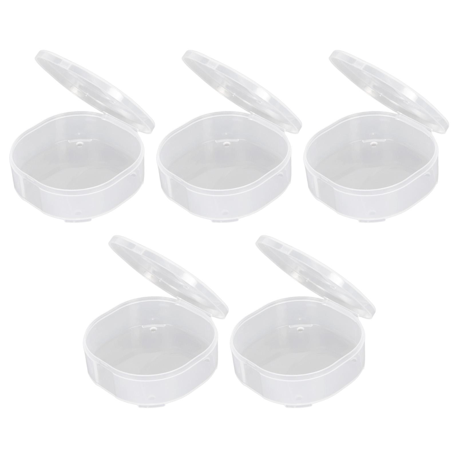 

5 шт., коробка для хранения пуховок для макияжа, портативный прозрачный контейнер для пудры, чехол для сережек-гвоздиков из бисера