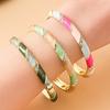 Enamel Vintage Cloisonne Bangle Lines Shape Women's Hand Bracelet Chinese Crystal Bangle  Ladies