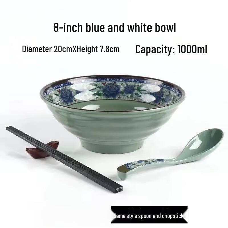 

Melamine Blue & White Threaded Noodle Bowls