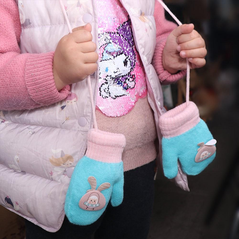 Thickened Rabbit Baby Toddler Children Warm Mittens Knitted Gloves Cartoon Gloves Baby Mittens