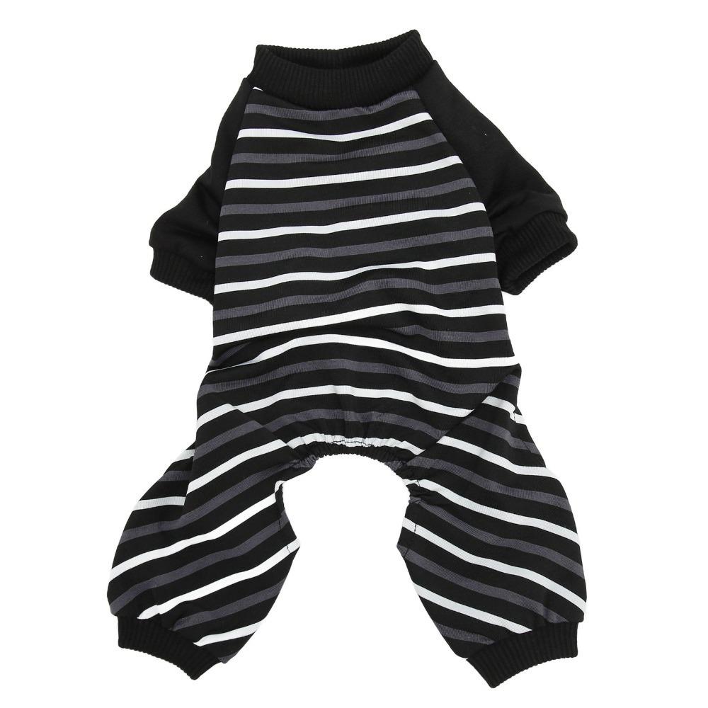 Light Weight Pet Jumpsuit Striped Print Cat Home Wear Pet Loungewear  Small Breed Use