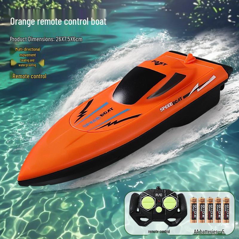 2.4G Remote Control Dual-Propeller Waterproof Speedboat Toy for Kids
