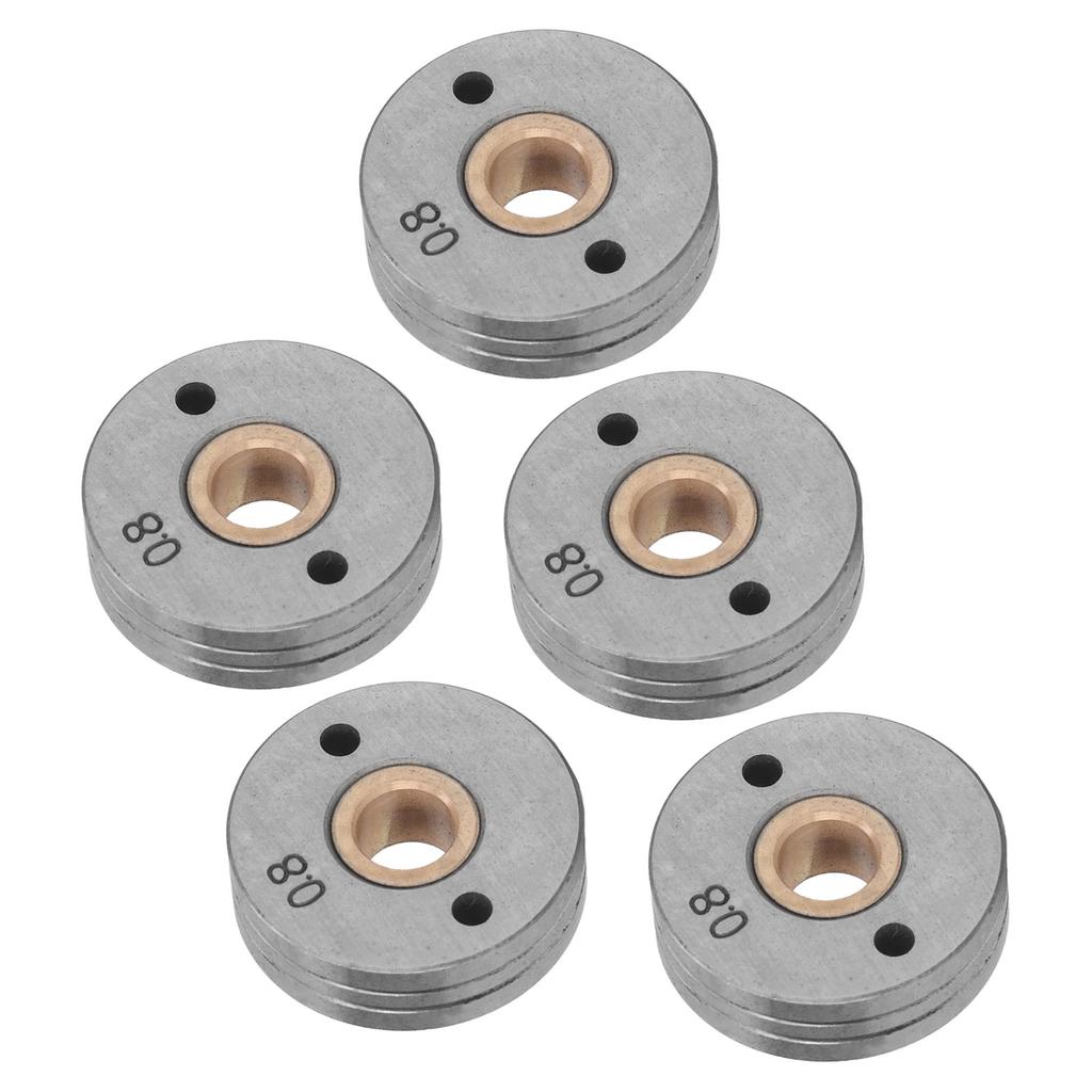 5 szt. łożysk kół podajnika drutu, stalowe rolki prowadzące drut spawalniczy z podwójnym napędem, 0,8?Rowek 1,0 mm