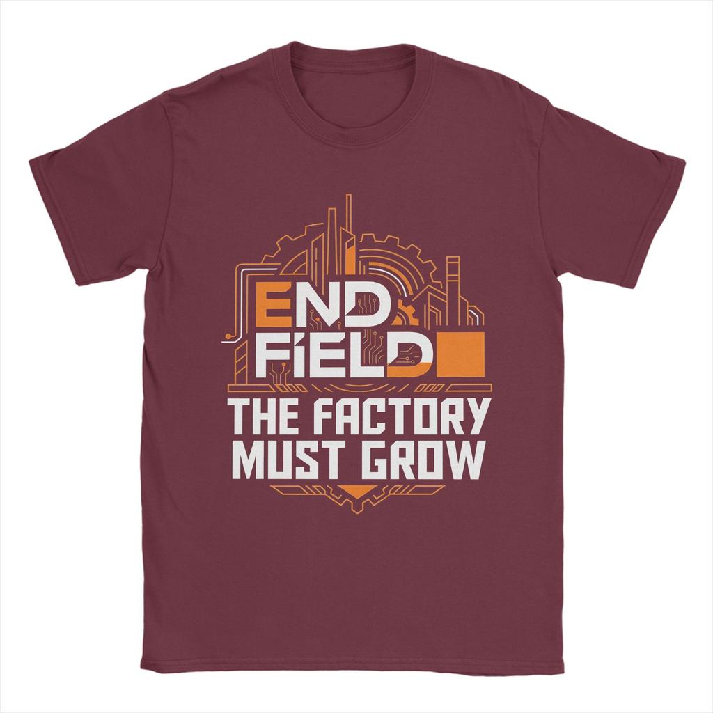 Arknights Endfield La Fabbrica Deve Crescere Meme Fabbrica Espansione Automazione Costruzione Infinita T-shirt 100% Cotone