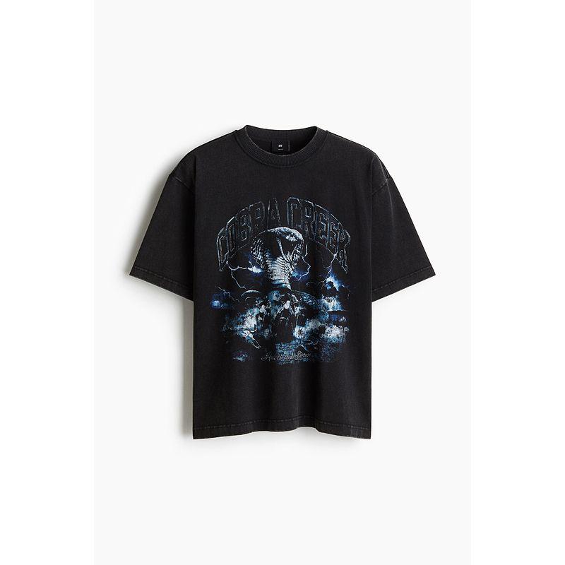 

[Cobra Band] HM Men s and Women s T-shirt 25 Autumn Loose Heavy Weight Rock Print Tops 1262292