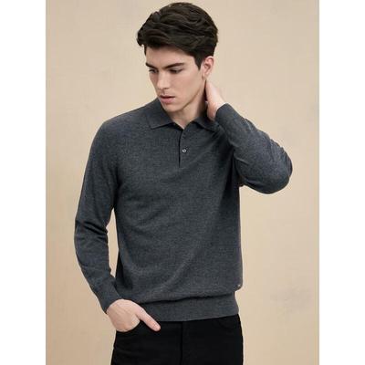 Męski sweter polo Ordos 100% merceryzowana wełna australijska
