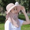 With Neck Flap Tea Picking Hat Windproof Women Sun Hat Breathable Electric Fan Bucket Hat Women