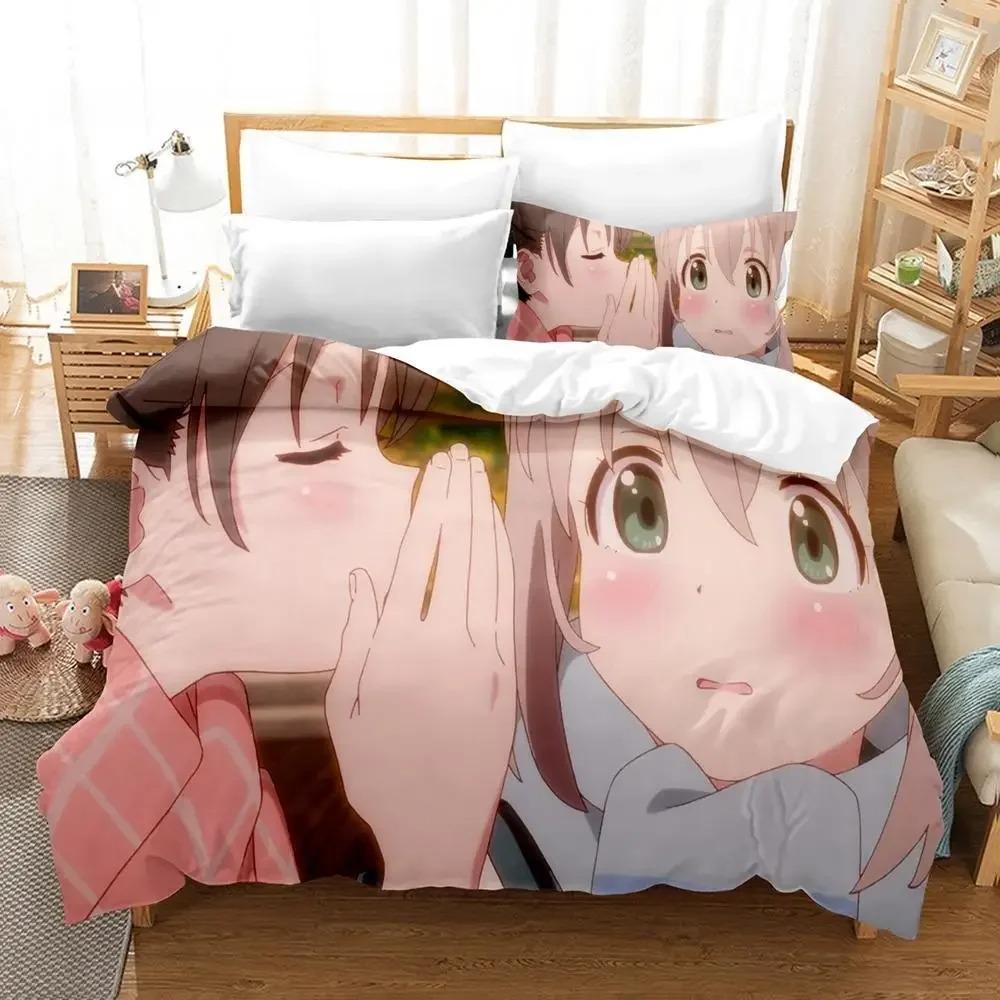 

Lightweight Stylish Yama No Susume Size Bed Adult Kid Bedroom Sets 3D Print Single Twin Full Queen King Quilt Comforter (quilt)-EU Single(135*200cm)3pcs