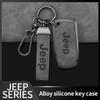 Für Jeep Zinklegierung Leder Auto Schlüsselhülle Abdeckung Schale Für Jeep Renegade Wrangler Patriot Grand Cherokee WK2 KL Compass Liberty