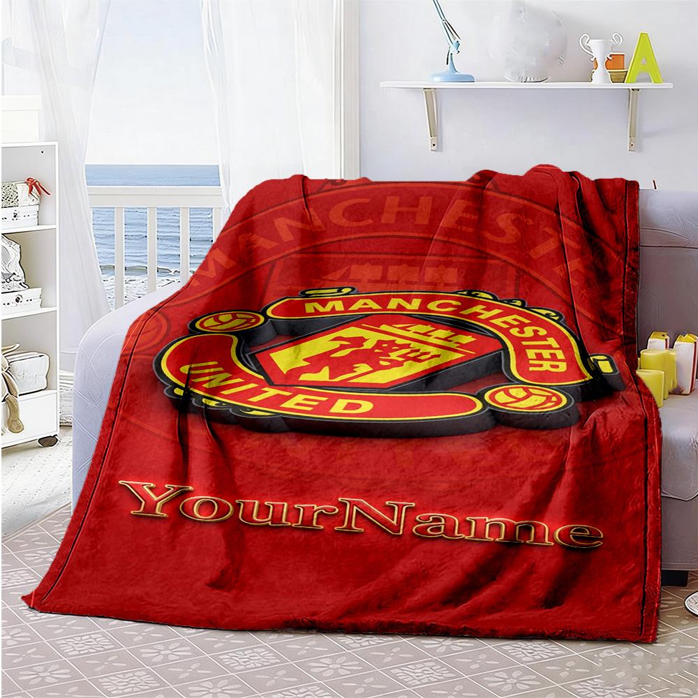 Manchester Customize Text Blanket Lightweight Customizable Blanket Durable Comfort for Office Chair Chair Bedding Sofa for All Occasions