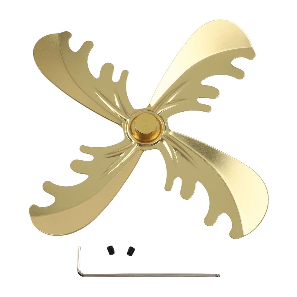 Compatible 4 Blade Aluminum Alloy Fireplace Fan Designed for Heat Powered Air Circulation to Distribute Warm Air Evenly