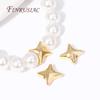 Fashion 18K Gold Plated Brass Star/X Shape Spacer Beads For Pearl Necklace Making, Separators for Beads DIY Beadwork Accessories