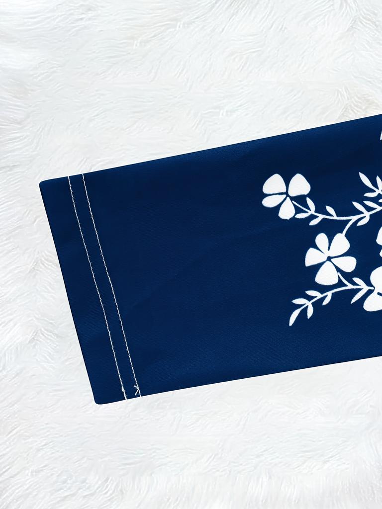 Bedrucktes Design Frühjahrs- und Herbstmodelle Lässiger Stil Blau-Weißes Blumenmuster Damen Freizeitjacke