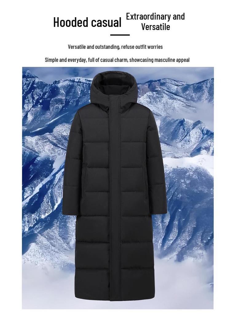 2025 Men's Mid-Length Korean Fashion Cotton Jacket - Youth Style, Thick & Warm Long Outerwear
