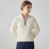 Women's Cashmere Half-Zip Lapel Sweater, Loose Fit, Thickened Pullover, Autumn/Winter 2026 Collection