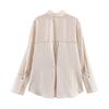 2026 Womens Relaxed Fit Striped Long Sleeve Shirt Casual Button-Up Blouse