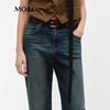 MO&Co. Women's Low-Waist Cropped Denim Jeans