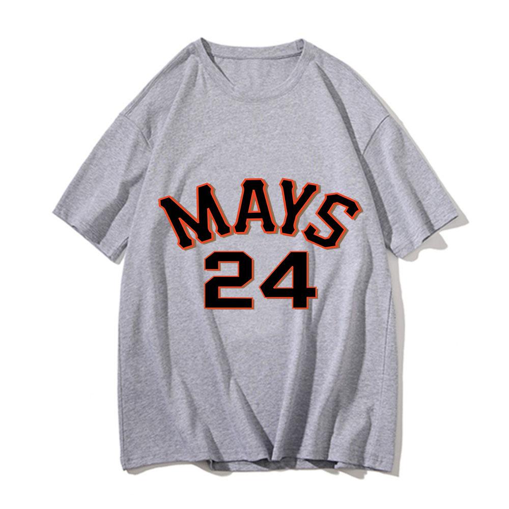 Baseball Willie Mays Print Heren T-shirts Grafisch Street T-shirts Hoge Kwaliteit Sport T-shirts Kleding Schattig Hip Hop Korte Mouw Kostuums