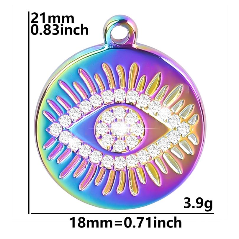 5pc Fashion Love Evil Eyes Colorful Stainless Steel Pendant Handmade Pendants Necklace Materials DIY Sword Accessories Findings