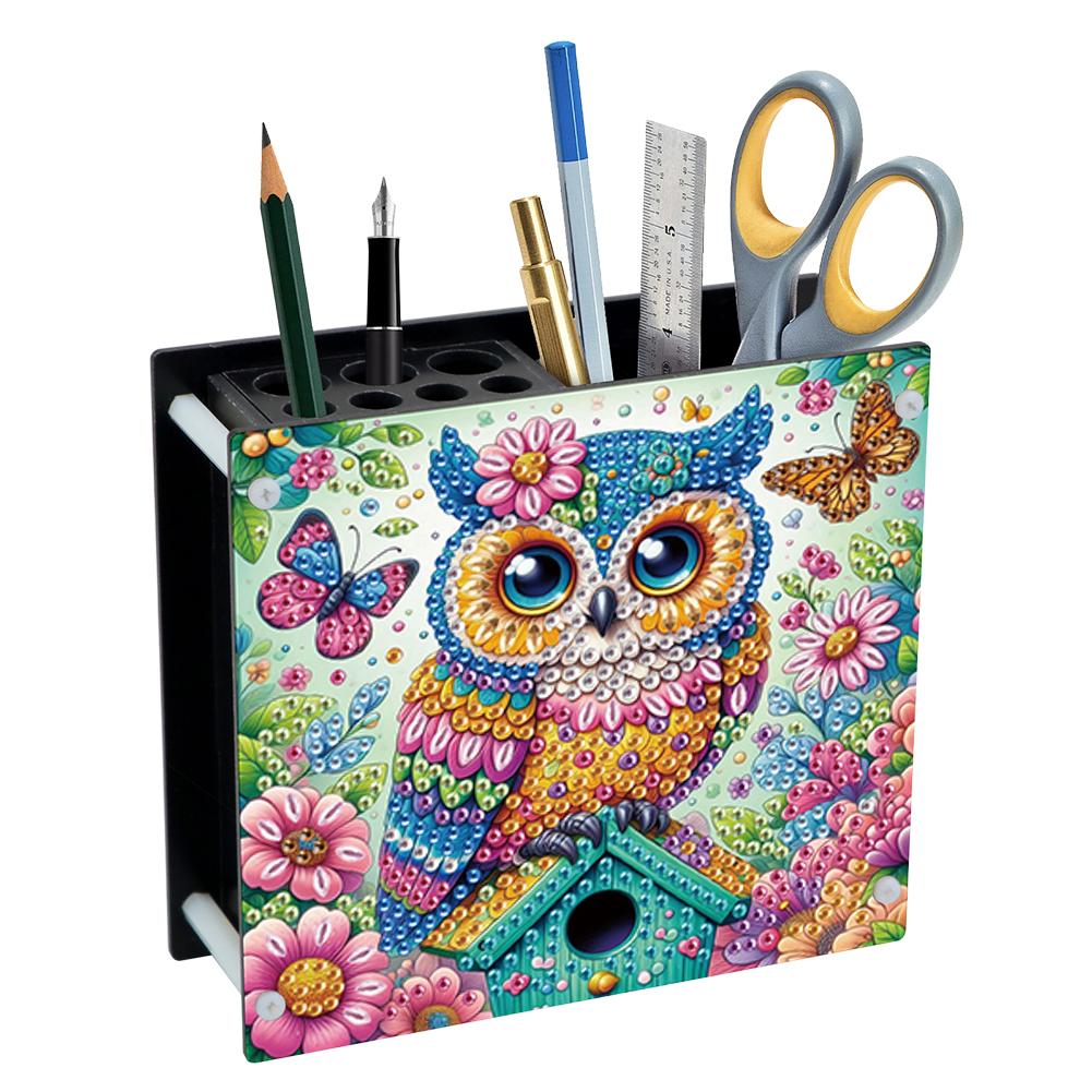 DIY Diamond Painting Kit Special Shape Diamond Pen Container Office Supplies Storage Box Rhinestone Art Desk Organizer for Desk