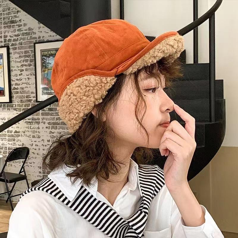 

Новые женские теплые зимние шапки, стильные мягкие шапки с меховой подкладкой и полями, толстые зимние вязаные шапки для женщин Average size 54-59CM