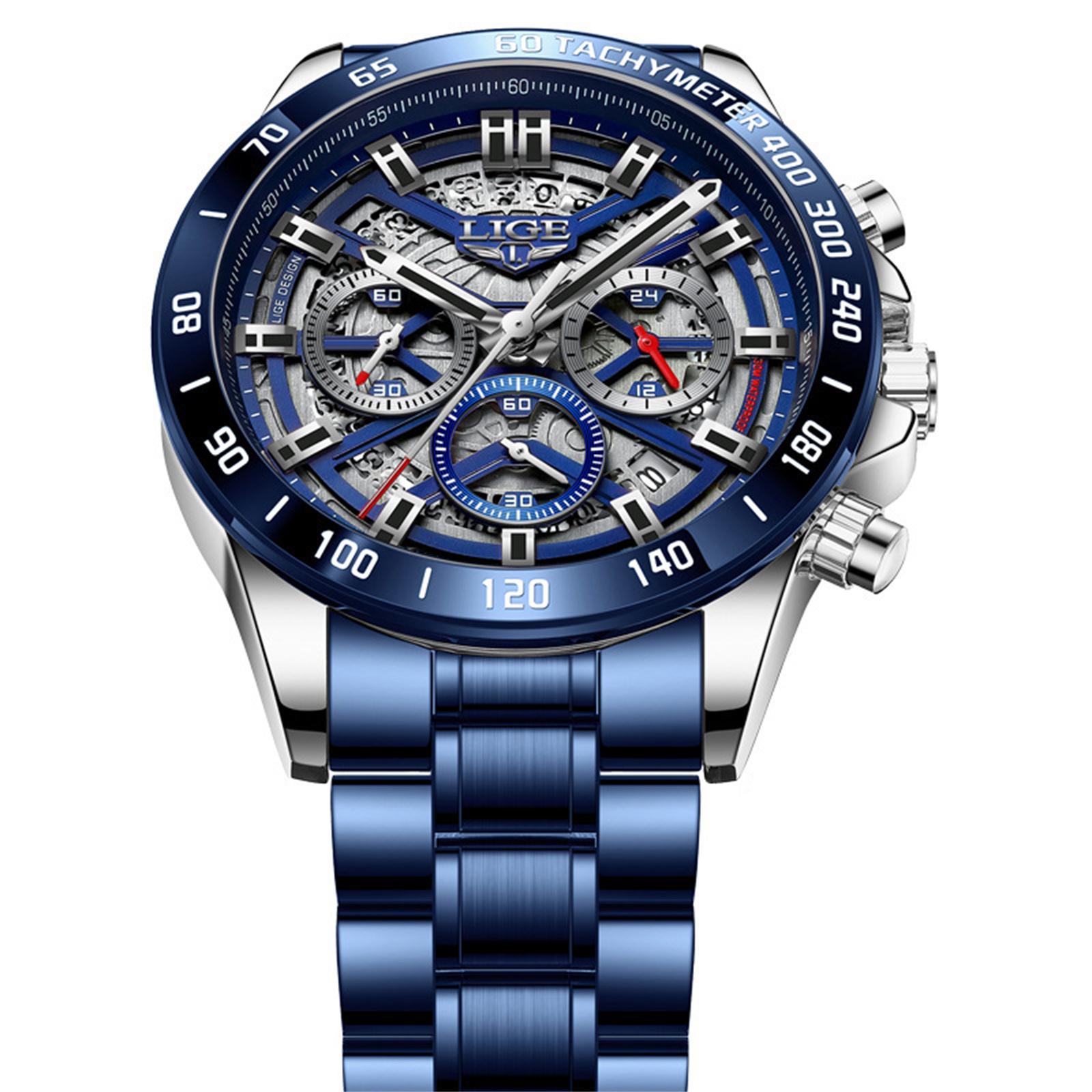 

Мужские водонепроницаемые светящиеся наручные часы-будильник для бега One Size