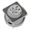 Panel Mount Power Socket Straight 16A 5P 400V Ip67 Hermetic Red