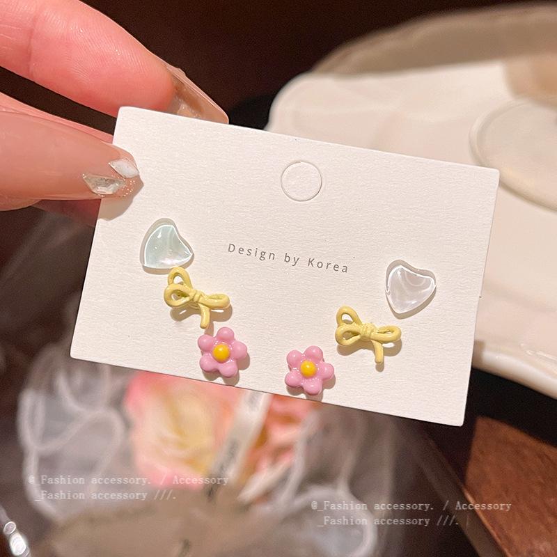 S925 Silver Needle Delicate Zircon Ear Set Small Stud Earrings