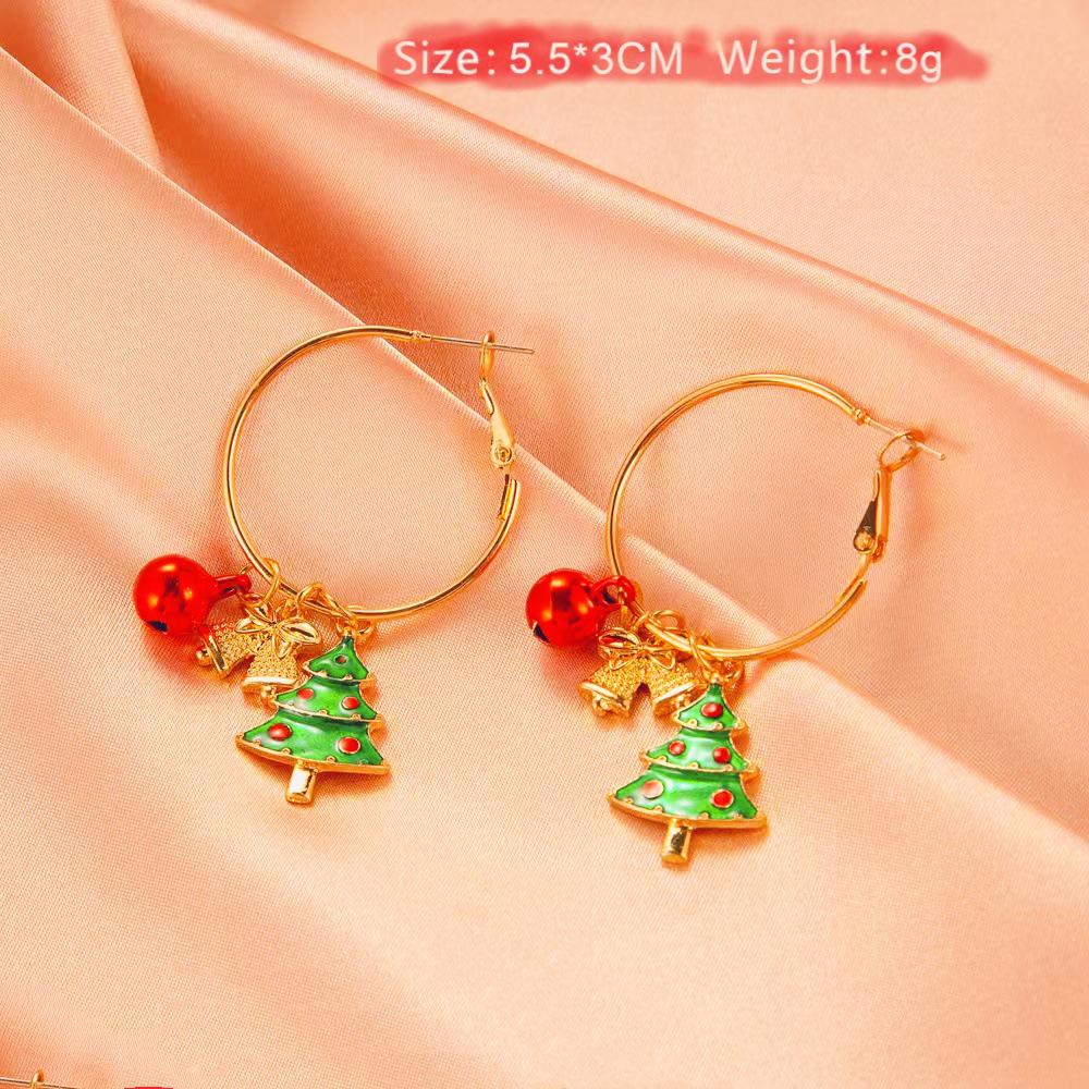 Cross-Border Christmas Light Bulb Geometric Earrings