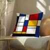 Painting Piet Mondrian Art Cushion Cover Soft Short Plush Pillow Cover Smooth Cozy Texture Aesthetic Cushion Case Home Decor
