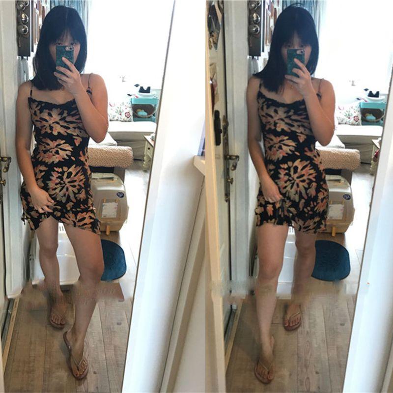 Open Back Rope Sexy Sling Stretch Print Mini Sheath and Fitted Waist Women's Skirt Dress 2025 Summer New
