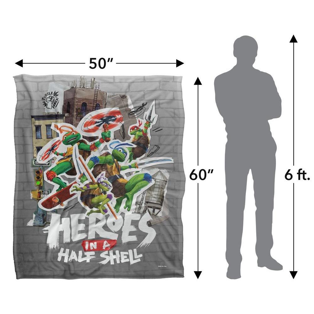 Teenage Mutant Ninja Turtles: Mutant Mayhem Heroes In A Half Shell Silky Supersoft Blanket