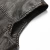 Men's Leather PU Vest Casual Retro Men's Jacket Trendy Work Vest Jacket
