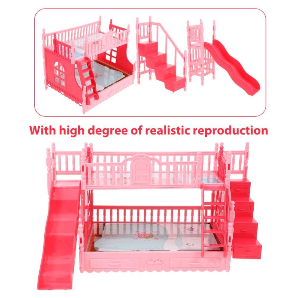 Bedroom Decoration Dollhouse Bunk Bed Pretend Play Dollhouse Furniture  Children Toy