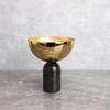 Metal Figurine Desktop Storage Container Candy Tray Flower Vase Metal Handicraft Marble Base Geometric Golden Fruit Bowl