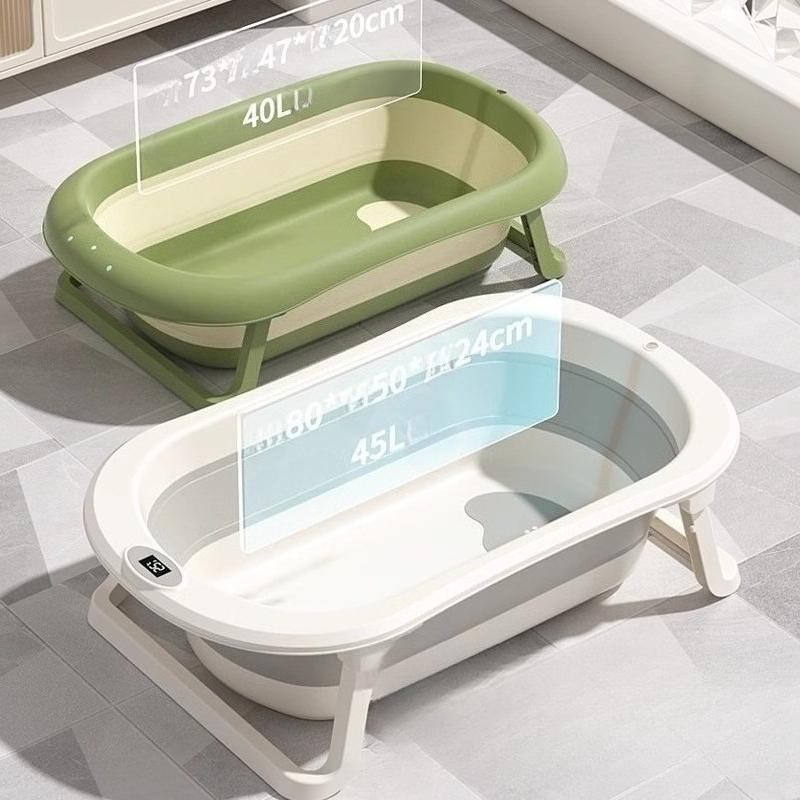 Banheira Portátil Dobrável para Bebê Banheira Dobrável para Bebês Recém-Nascidos Crianças Pequenas Grande Antiderrapante Assento de Banho Economizador de Espaço para Casa Viagem