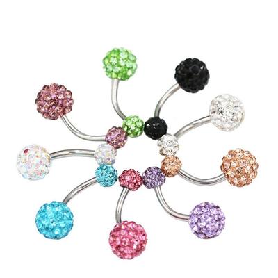 Zirkon Kristallkugel Bauchnabelringe Eleganter Glänzender Körperschmuck Edelstein Nabelpiercing Zubehör