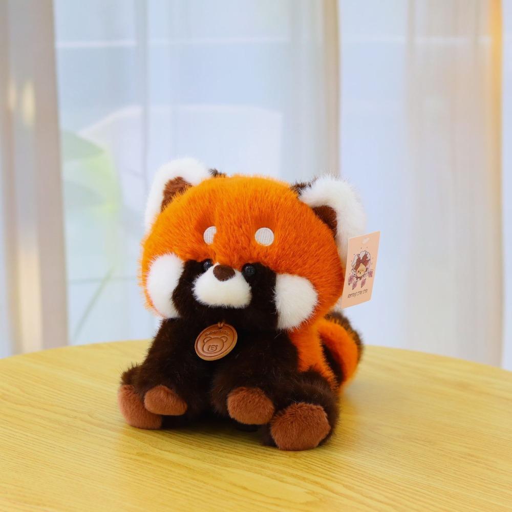 

Creative table with sitting raccoon doll plush toy red panda rag doll children s accompanying doll birthday gift 20cm