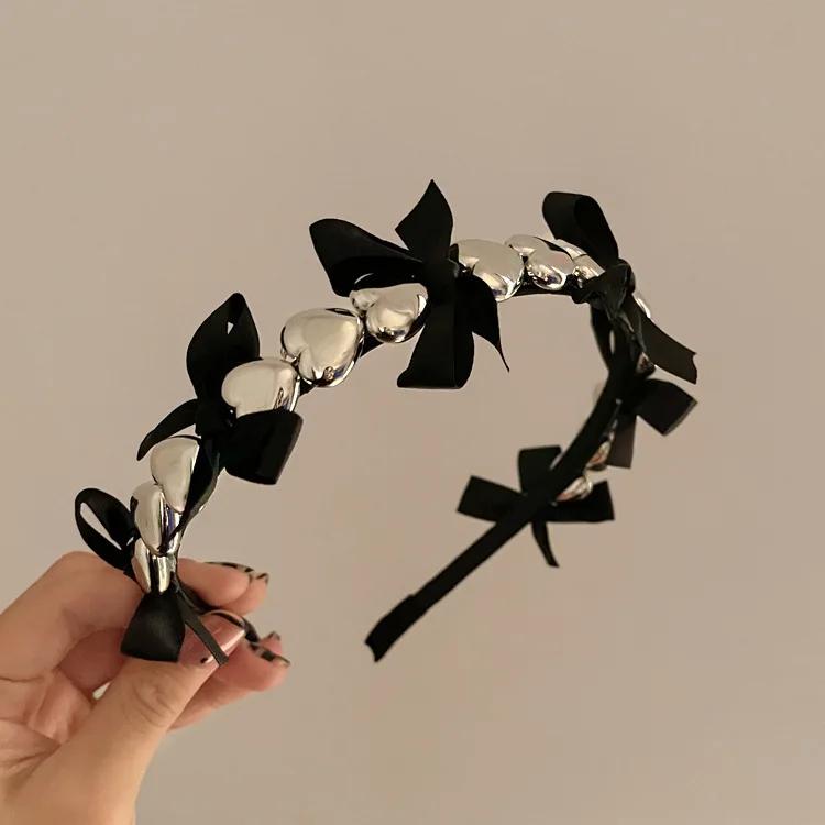 

Korean style hoops Headband hair woman metal heart butterfly hair bows girls bands versatile simple fine headbands accessories