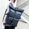 Unisex Korean Style Roll-Top Backpack