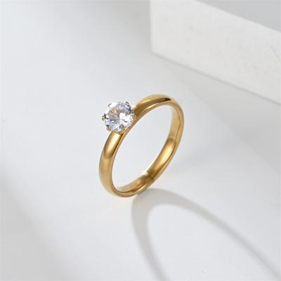 Unisex Luxury Stainless Steel Zirconia Ring Classic Wedding Band - Wedding Engagement Ring for Men And Women