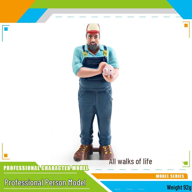 Professional Role Model Figurines Set: Teacher, Doctor, Nurse, Construction Worker, Chef, Police Officer