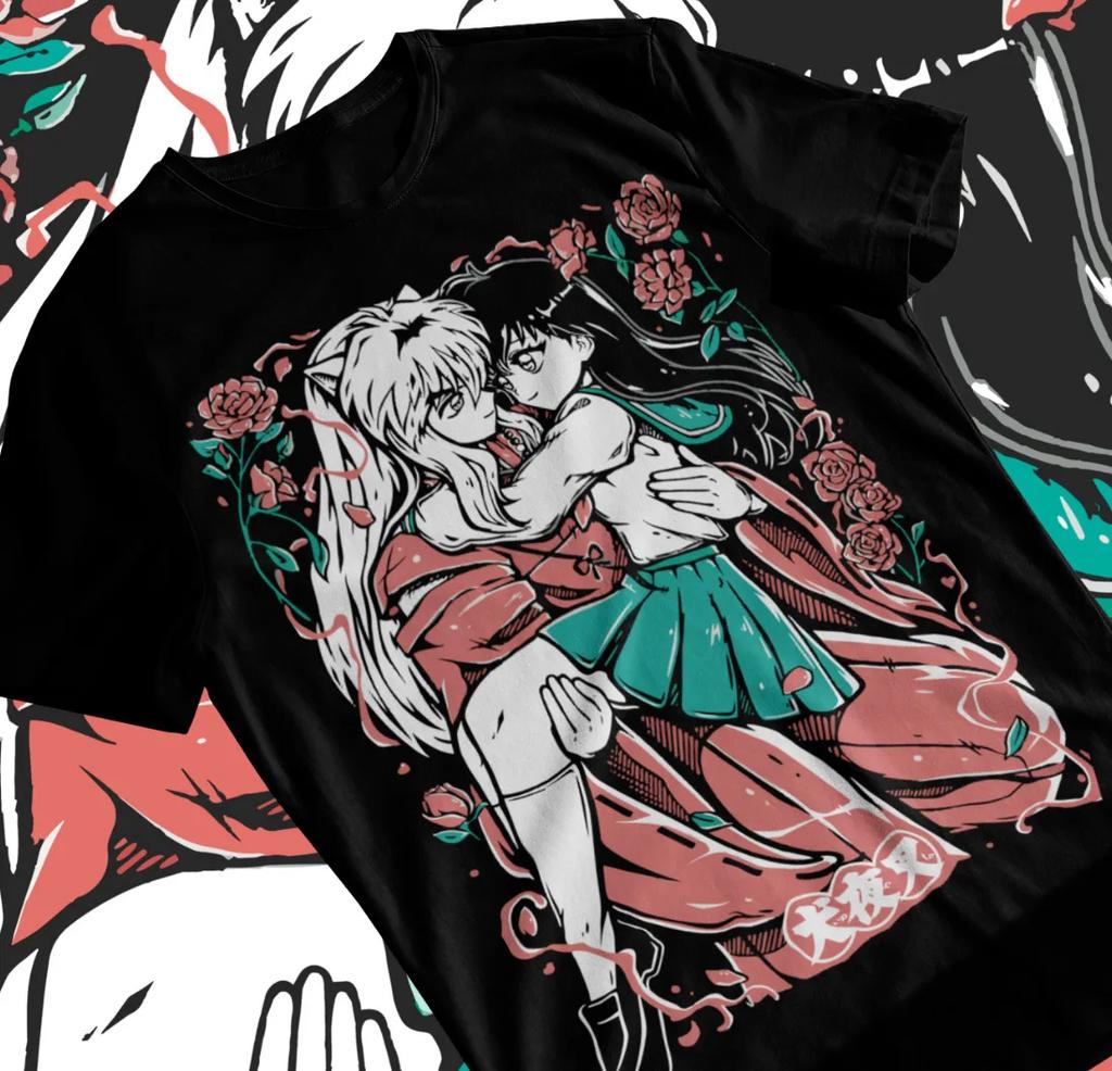 Inuyasha Sesshomaru Tshirt Red Moon Inu Yasha Girl Anime Unisexga Gifts Soft Tee